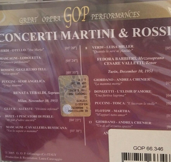 Concerti Martini & Rossi - Renata Tebaldi, Fedora Barbieri, Cesare Valletti, Antonietta Stella, Beniamino Gigli