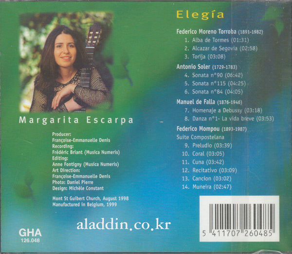 Elegia - Works by Moreno Torroba, Soler, de Falla & Mompou.