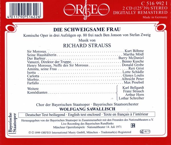 R. Strauss: DEI SCHWEIGSAME FRAU