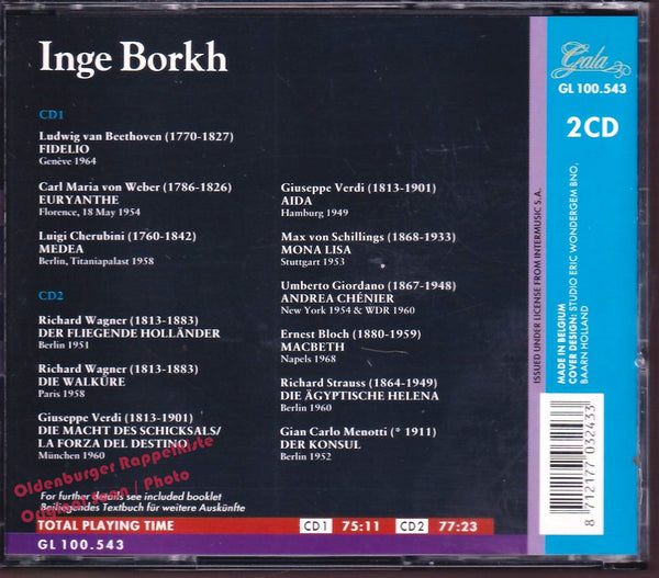 Inge Borkh sings Beethoven, Verdi, Wagner & R. Strauss