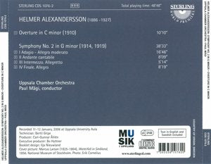 Helmer Alexandersson (1886-1927): Overture In C Minor. Symphony No. 2