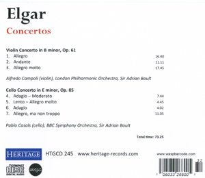 Elgar: Violin Concerto. Cello Concerto.