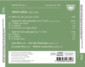 Yngve Sköld (1899-1992): Poem For Cello & Piano. Sonata for Cello & Piano. Suite for Horn & Piano.