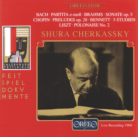 Shura Cherkassky Live Recital 1968 - Bach: Partita BWV 830. Brahms: Sonata, Op.5 Chopin: 24 Préludes, Op. 28. Bennet: 5 Études.