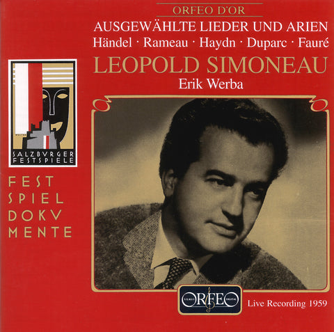 Leopold Simoneau - Selected Songs And Arias by Haydn, Händel, Rameau, Duparc & Fauré.