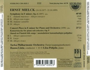 Ernst Mielck (1877-1899): Symphony In F Minor Op 4 / Concert piece in E minor for Piano & Orchestra.