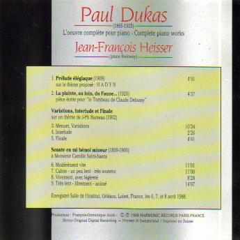 Dukas: Complete Piano Works