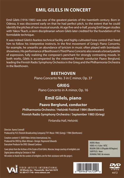 EMIL GILELS IN CONCERT