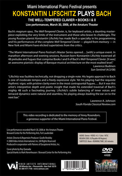 KONSTANTIN LIFSCHITZ PLAYS BACH: THE WELL-TEMPERED CLAVIER (Books 1 and 2), BWV 846-893