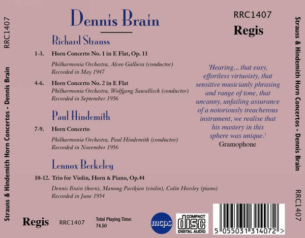 The Artistry of Dennis Brain - Strauss & Hindemith Horn Concertos