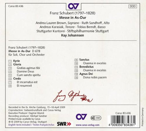 Schubert: Messe In As-Du