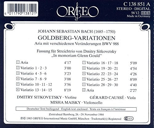 Bach: Goldberg Variations For String