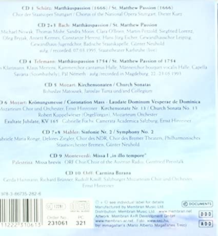 Corpus Christi -Sacred Works by Schütz, Telemann, Bach, Mozart, Monteverdi, Palestina, Orff & Mahler