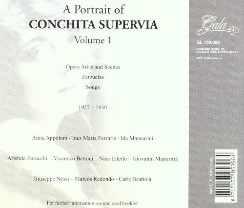 Portrait of Conchita Supervia - Opera Arias & Scenes, Zarzuelas, Songs (1927-1930)