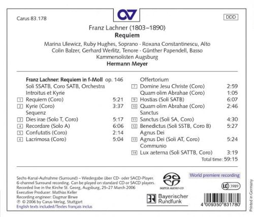 Lachner (1803-1890): Requiem In F
