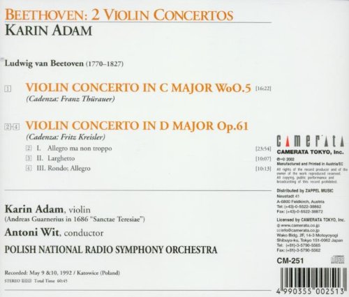 Beethoven: 2 Violin Concertos