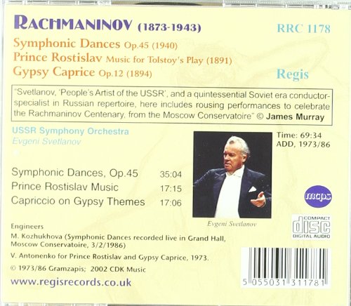 Rachmaninov: Symphonic Dances. Prince Rostislav Music. Gypsy Caprice.