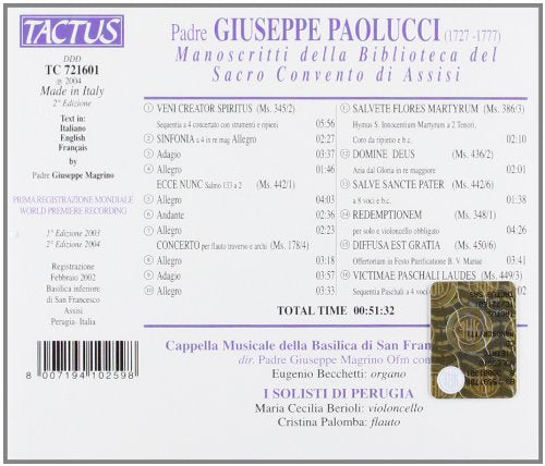 Giuseppe Paolucci (1727-1777): Manoscritti D'Assisi