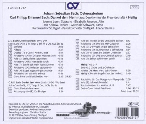 Bach: Easter Oratorio/ C.P.E. Bach: Danket dem Herrn