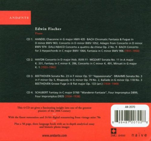 Edwin Fischer - Works by Bach, Beethoven, Brahms, Mozart, Schubert & more