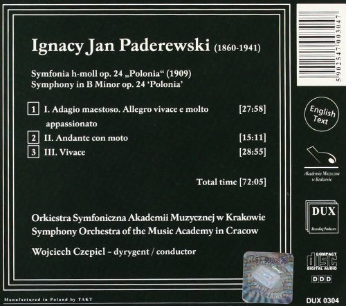 Paderewski: Symphonia In B, Op.24. Polonia