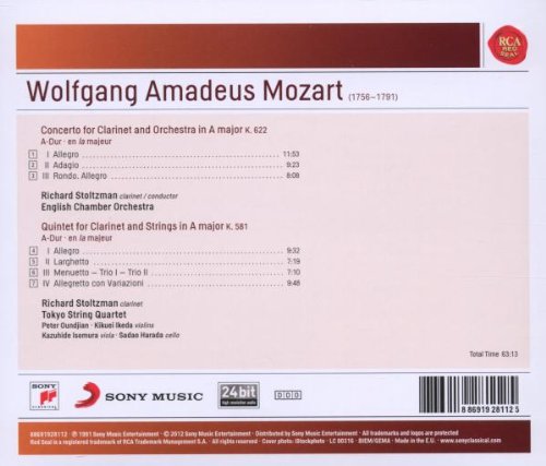 Mozart: Concerto fro Clarinet & Orchestra. Qunitet for Clarinet & Strings in A major.