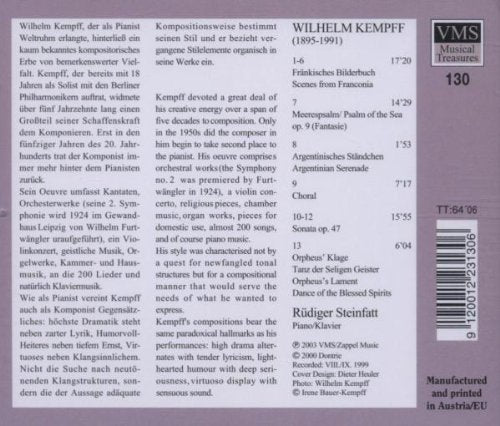 Wilhelm Kempf (1895-1991): Works for Piano