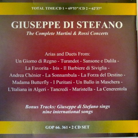 Giuseppe di Stefano - The Complete Martini & Rossi Concerti