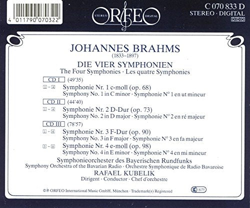 Brahms: The 4 Symphonies/ Rafael Kubelik