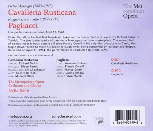 Leoncavallo: PAGLIACCI/ Mascagni: CAVALLERIA RUSTICANA