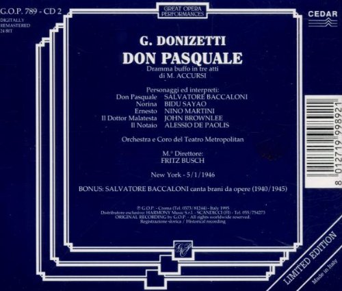 Donizetti: DON PASQUALE