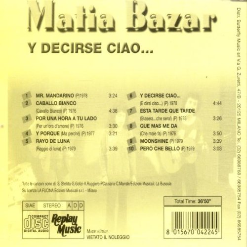 Matia Bazar: E decirse Ciao