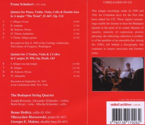 Schubert: Piano Quintets, D.667 & D.956