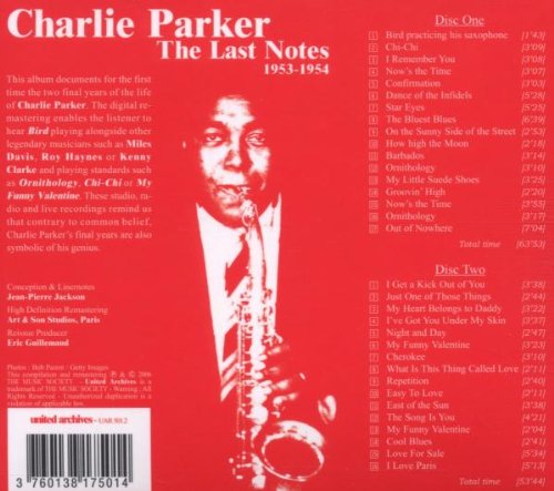 Charlie Parker - The Last Notes 1953-1954