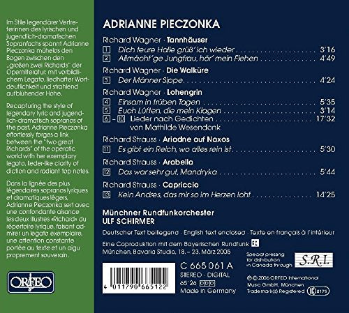 Adrianne Pieczonka - Arias from Tannhäuser, Die Walküre, Lohengrin, Arabella, Ariadne auf Naxos & more.