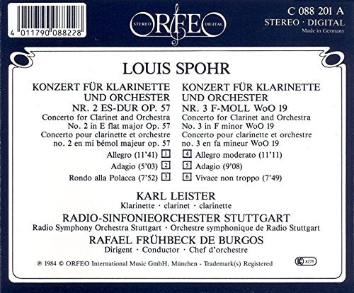 Louis Spohr: Clarinet Concertos No. 2 & 3.