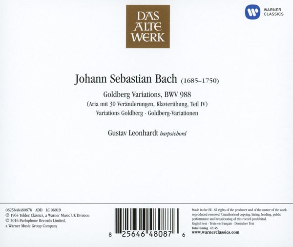 Bach: Goldberg Variations, BWV 988