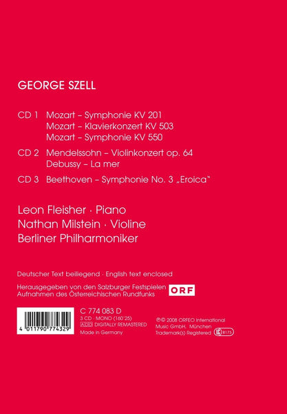 Beethoven: Symphony No. 3. Mozart: Symphonies KV 201 & 550. Piano Concerto, KV 503. Mendelssohn: Violin Concerto, Op.64.  Debussy: La mer.