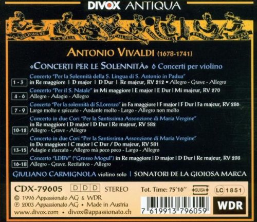 Vivaldi: Concerti Per Le Solennita