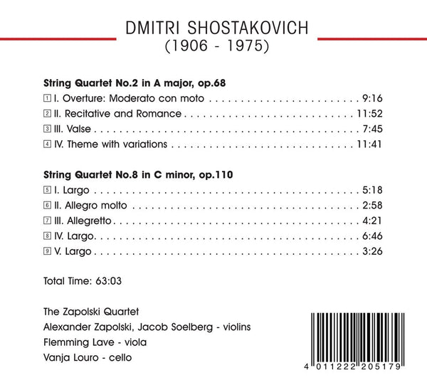 Shostakovich: String Quartets No.2 & No. 8