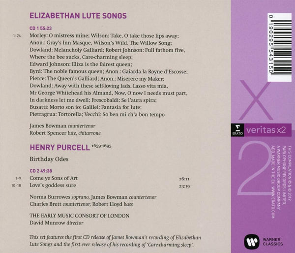 Elizabethan Lute Songs/ Purcell: Birthday Odes for Queen Mary (2CDs)