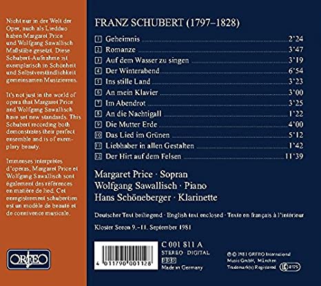 Margaret Price - Schubert: Selected Songs