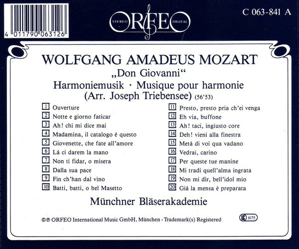 Mozart/ Triebensee: Harmoniemusik Don Giovanni