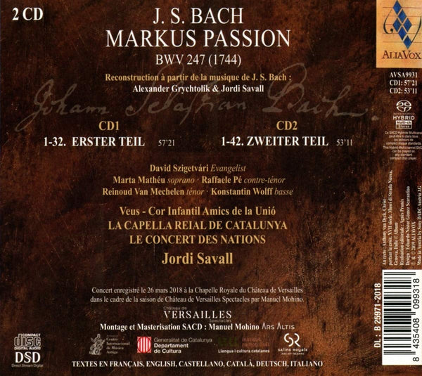 MARKUS PASSION, BWV 1744