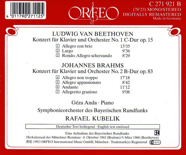 Beethoven: Piano Concerto No. 1/ Brahms: Piano Concerto No. 2