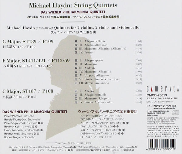Michael Haydn: String Quintets