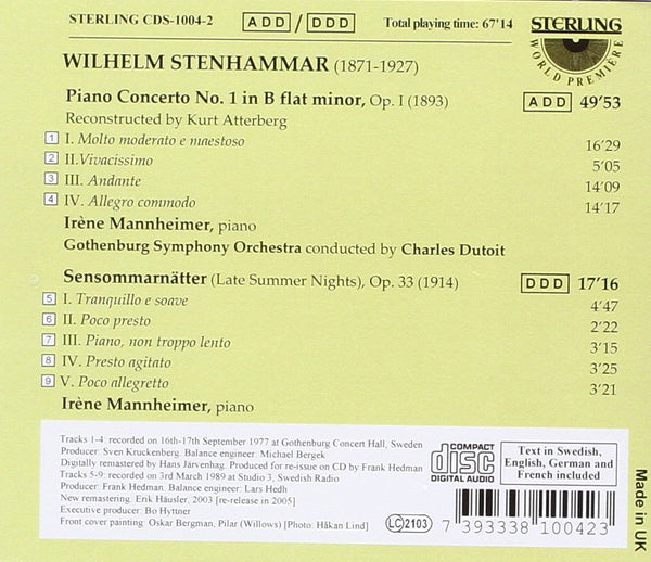 Wilhelm Stenhammar (1871-1927): Piano Concerto No.1 Late Summer Nights