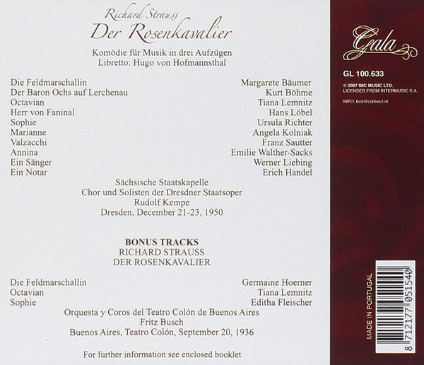 R. Strauss: DER ROSENKAVALIER