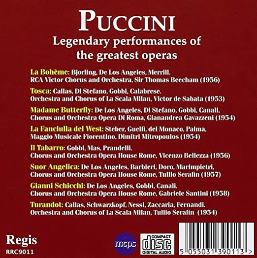 Puccini: The Great Operas - LA BOHÈME, TOSCA, MADAMA BUTTERFLY, LA FANCIULLA DEL WEST, IL TRITTICO & TURANDOT.