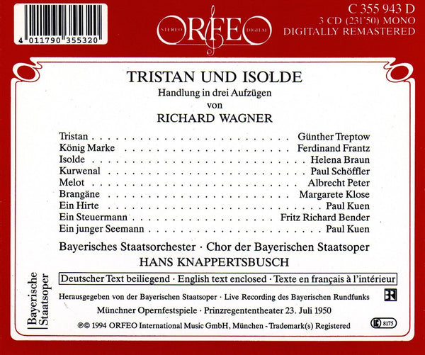 Wagner: TRISTAN UND ISOLDE